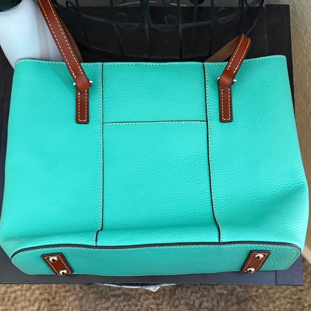 Dooney & Bourke Aqua Leather Tote - Picture 2 of 6